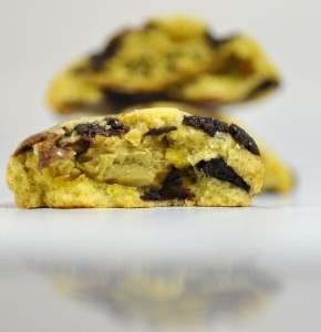 Ciasteczka z czekoladą kremem pistacjowym